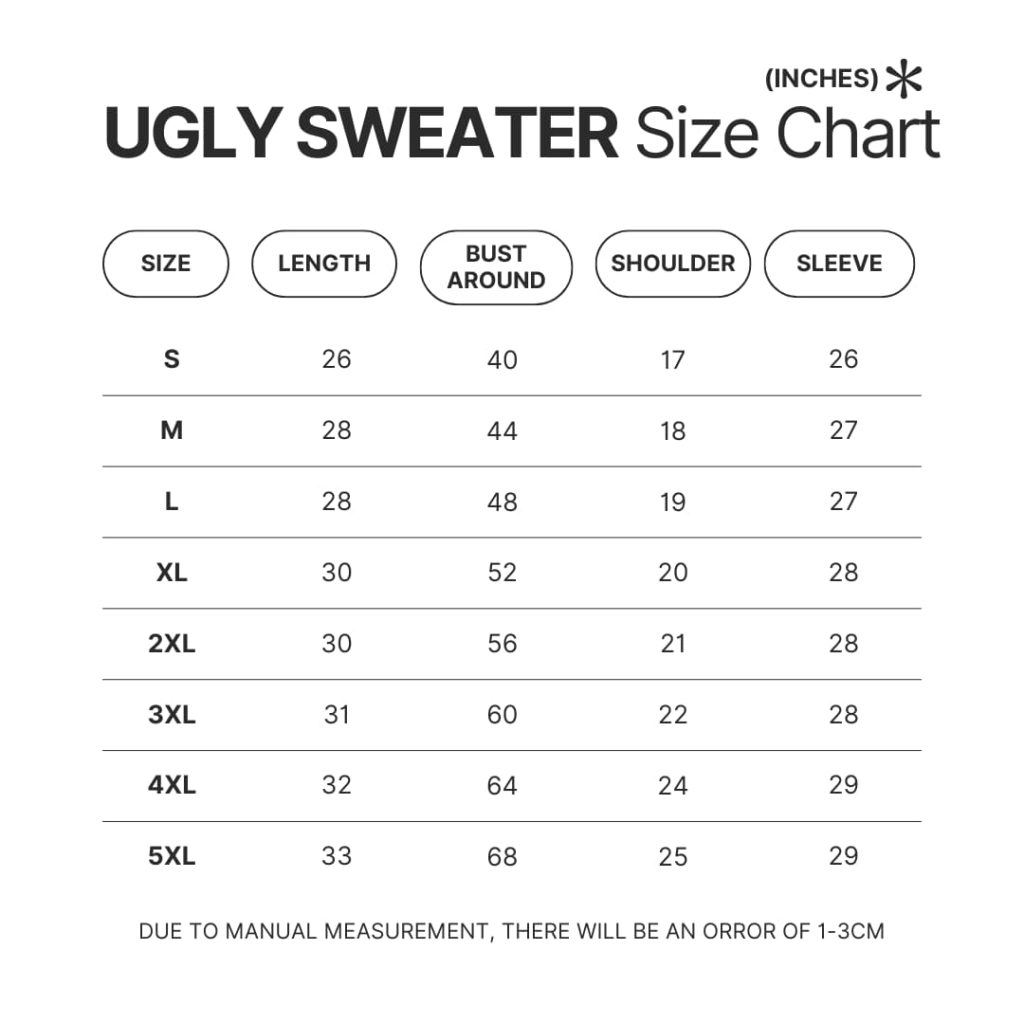 Ugly Sweater Size Chart - Gundam Merch