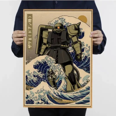 Gundam Paintings Wall Art Classic Movie Posters Wall Art Retro Posters For Home Vintage Decorative Painting 11 - Gundam Merch