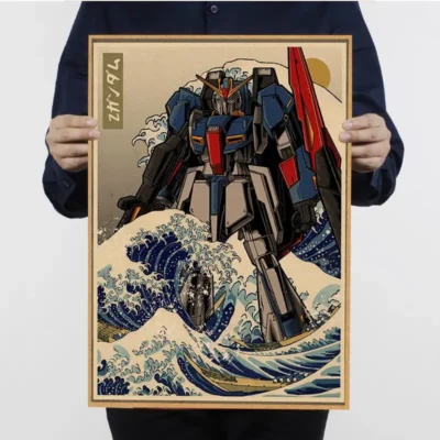 Gundam Paintings Wall Art Classic Movie Posters Wall Art Retro Posters For Home Vintage Decorative Painting 12 - Gundam Merch