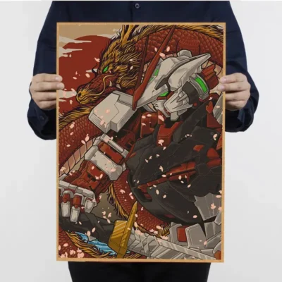 Gundam Paintings Wall Art Classic Movie Posters Wall Art Retro Posters For Home Vintage Decorative Painting 13 - Gundam Merch