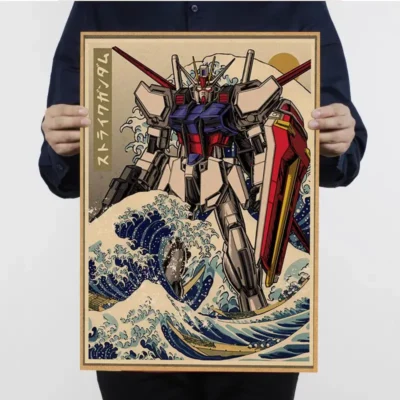 Gundam Paintings Wall Art Classic Movie Posters Wall Art Retro Posters For Home Vintage Decorative Painting 7 - Gundam Merch