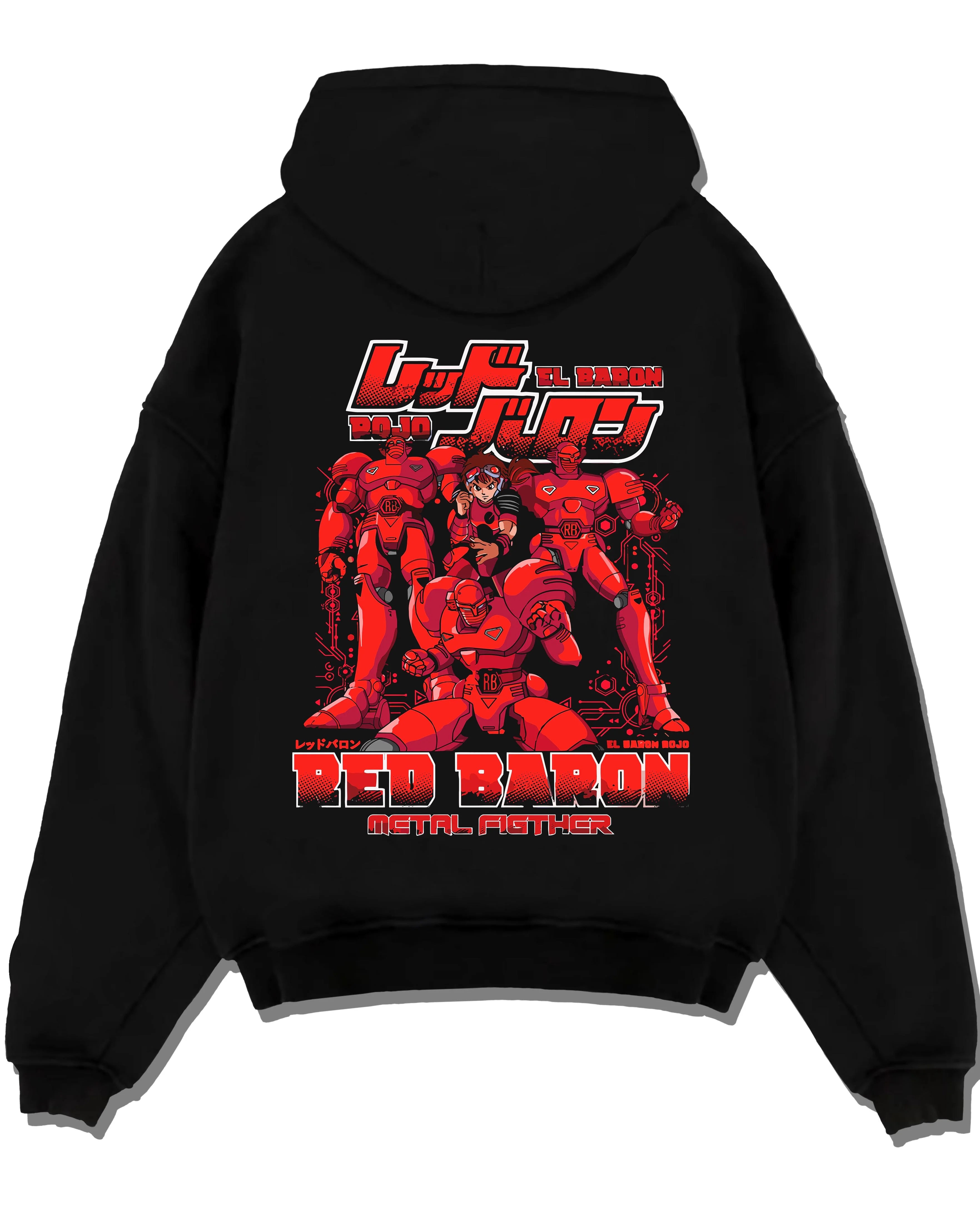 RBARON A.black hoodie flat back design - Gundam Merch