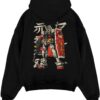 gundam anime black hoodie flat back design - Gundam Merch
